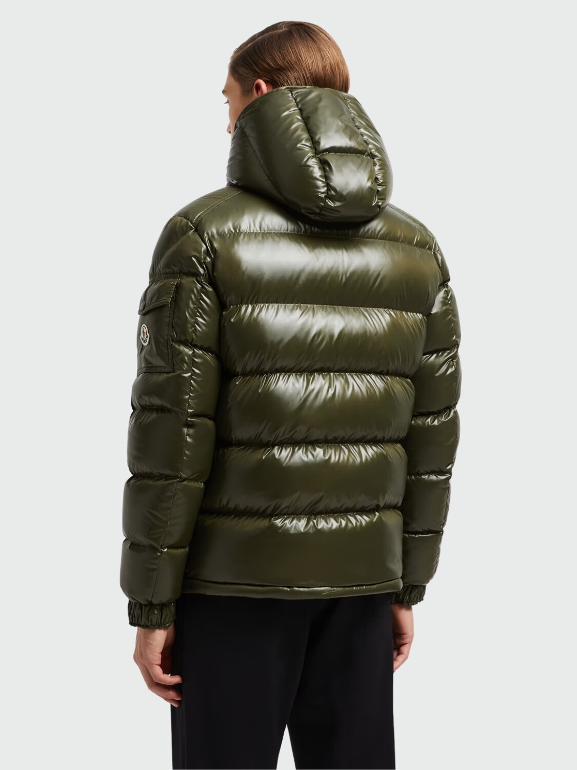 Moncler - Chaqueta rellena de plumas con capucha desmontable, Maya Verde