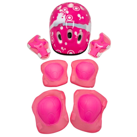 Set Casco, Rodillera y Coderas Rosado