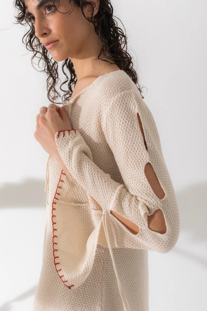 VESTIDO TIRA KNIT Crudo