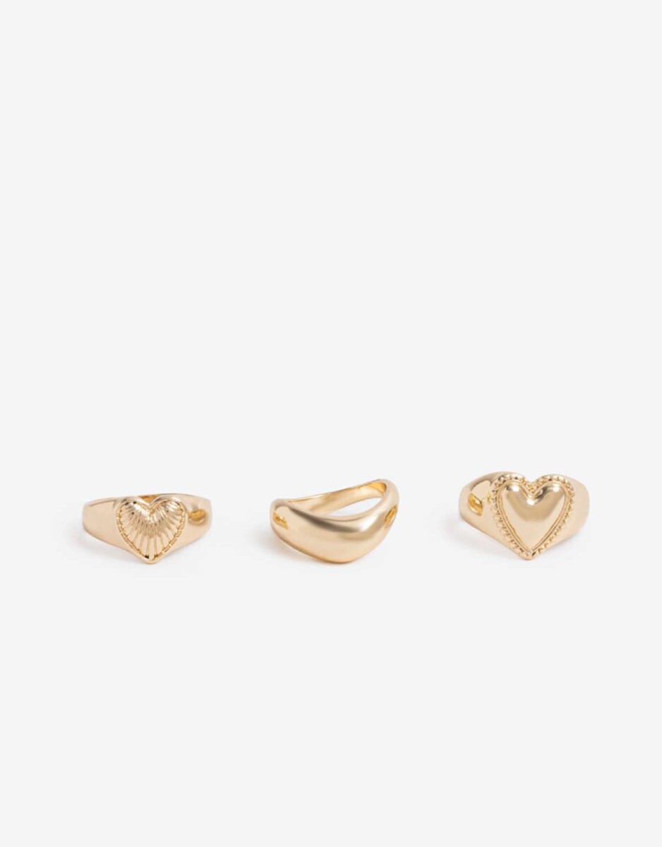 Sets Anillos Metal - Dorado 