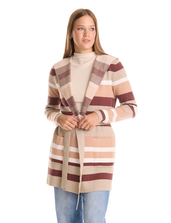 Cardigan Capucha MULTI/BEIGE