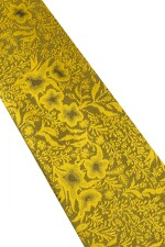 Corbata con pañuelo 8 cm MOSTAZA