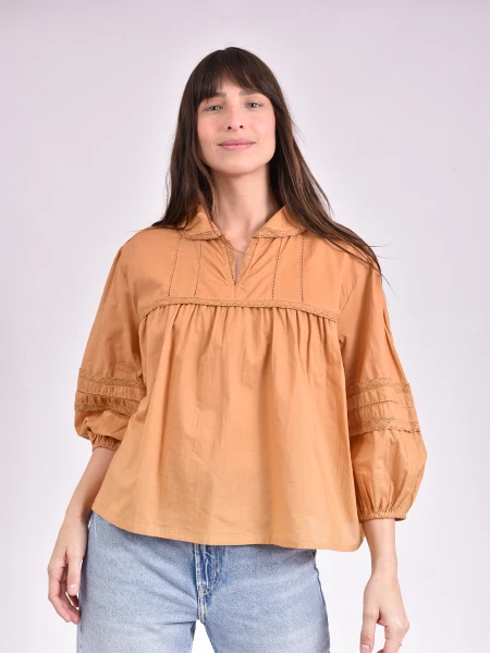 BLUSA LAUREL MARRON MEDIO