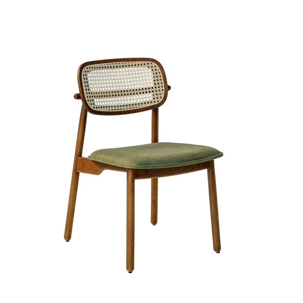 SILLA DE COMEDOR RATTAN-Y-MADERA VERDE DANIELLE