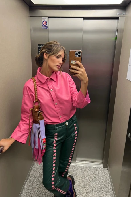Leather Vila Shirt Chicle