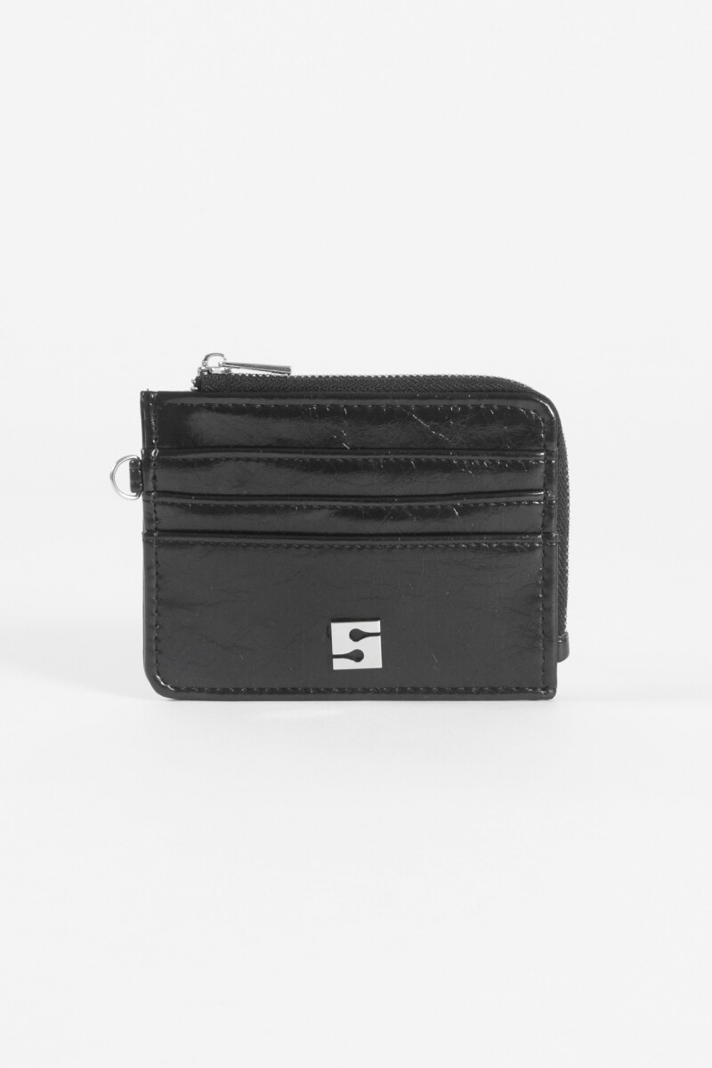 Tarjetero matelaseado shinny negro