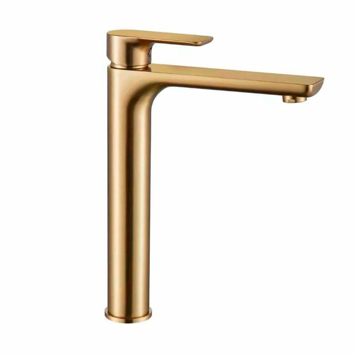 Griferia Para Lavatorio Alto Monocomando Oro Burshed Mate Incl Valvula Popup 