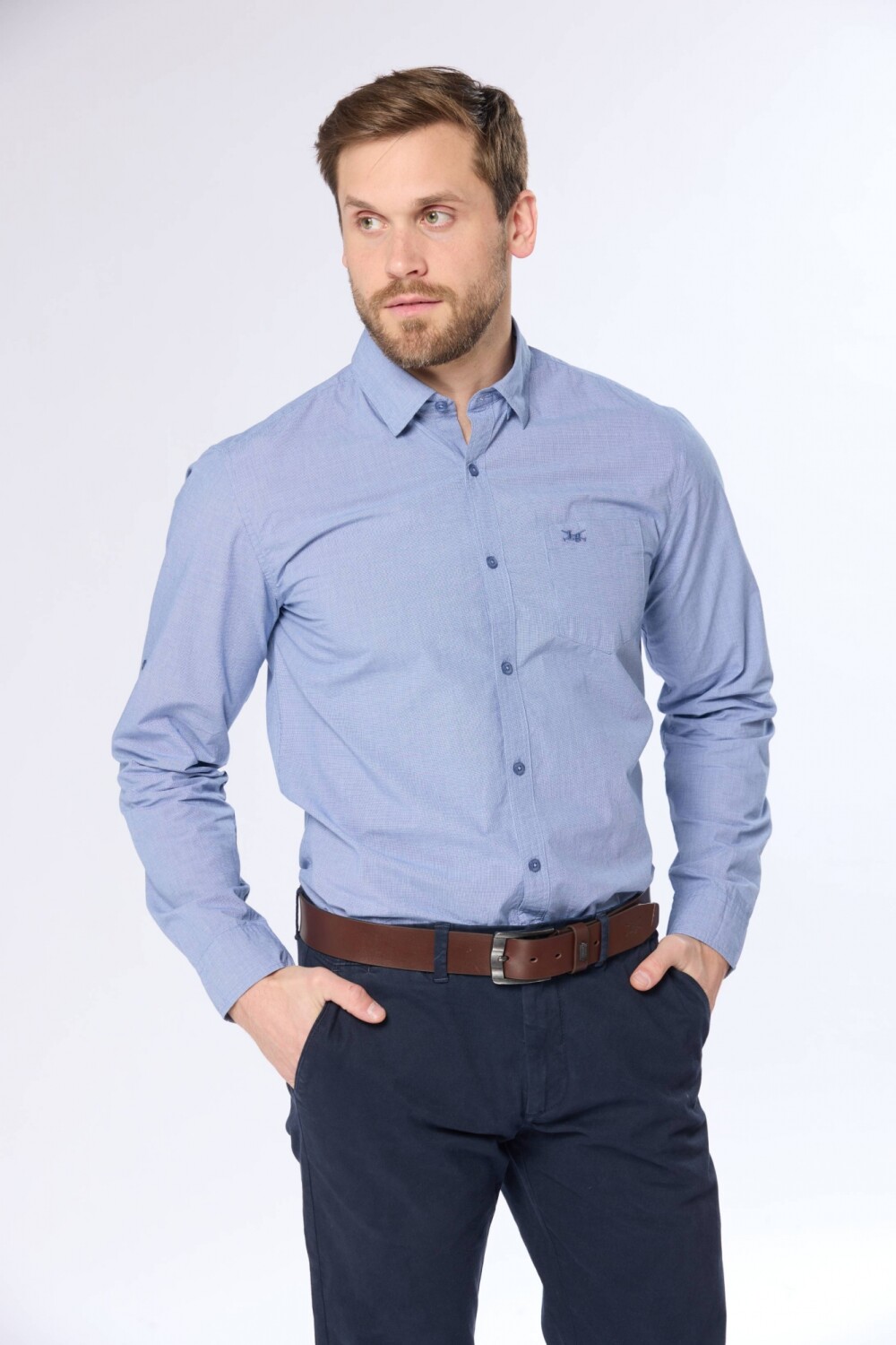 CAMISA A CUADROS Azul