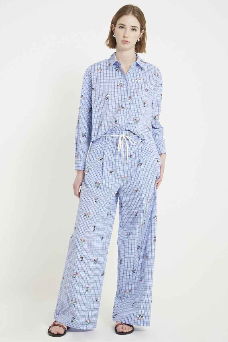 Pantalóon cuadros Azul