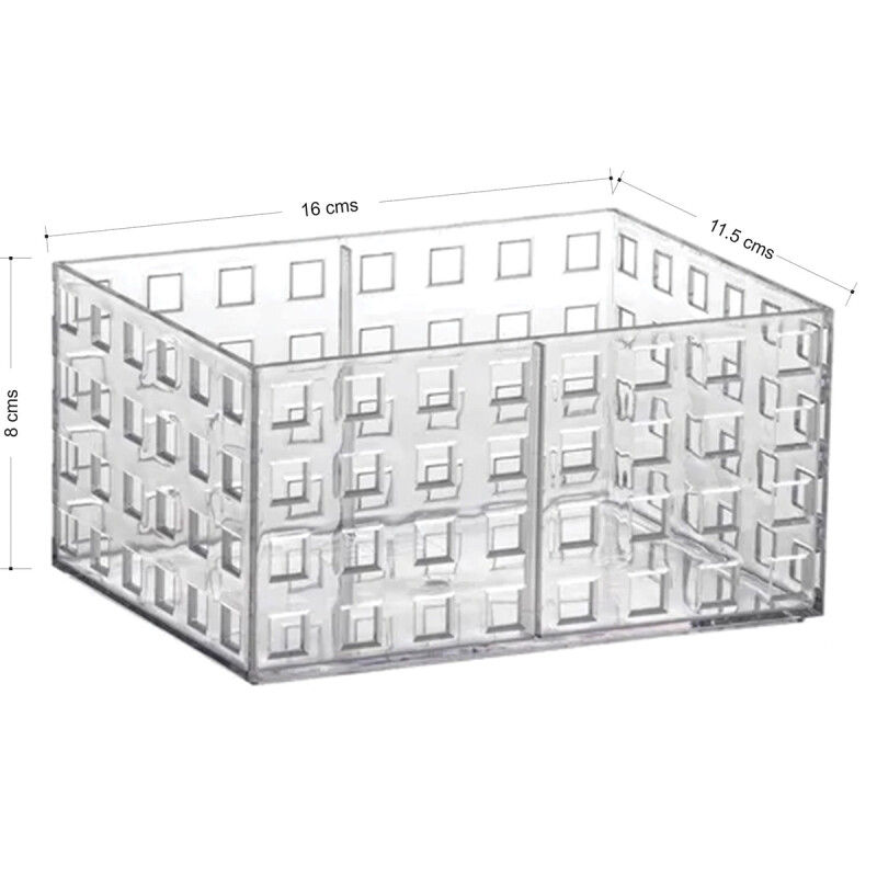 Caja organizadora acrílico apilable P TRANSPARENTE