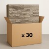 30 Placas Revestimiento Pared Autoadhesiva 70x77cm Promo X30 Piedra Oscura