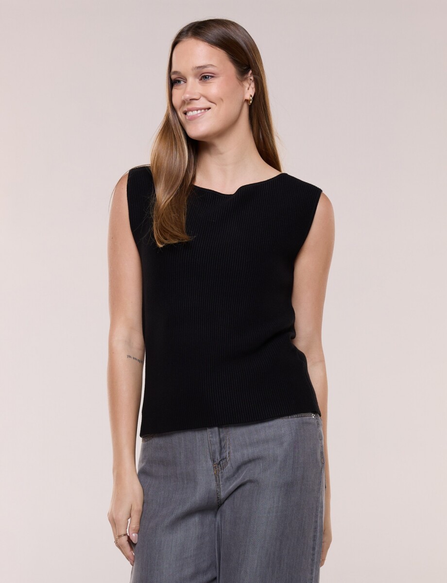 Musculosa Tejida - Negro 