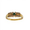 Anillo Halo-Oro Bajo-Piedra Esmeralda y Zirconia-AN8156 conpiedra