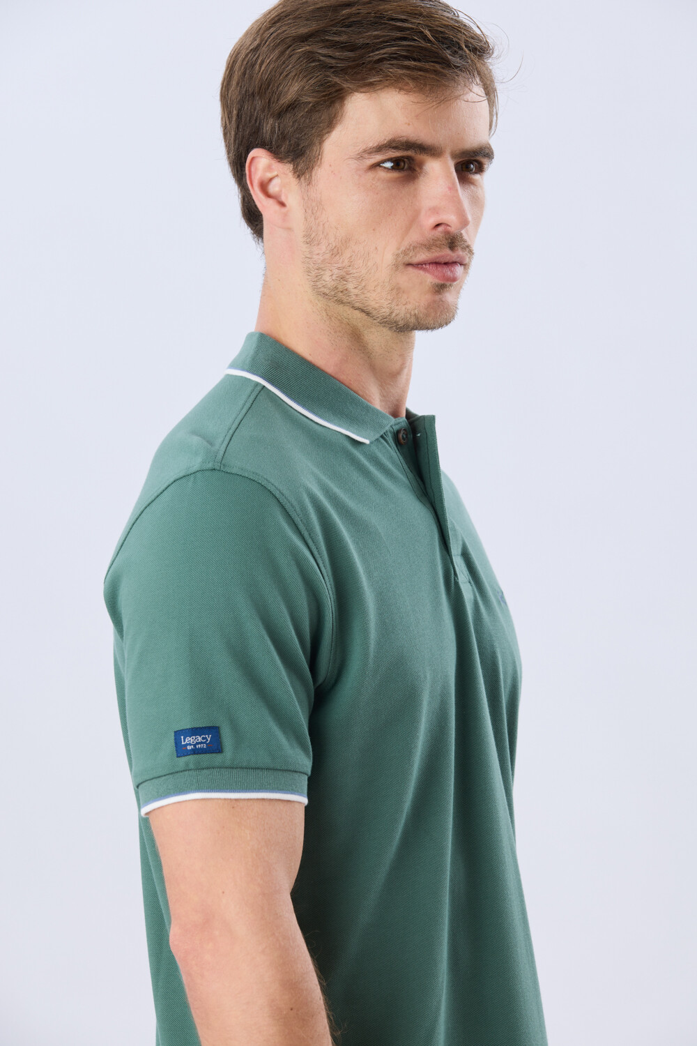 REMERA POLO LISA PIQUÉ Verde Oscuro