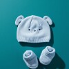 Set Gorro y escarpines de algodón carters celeste