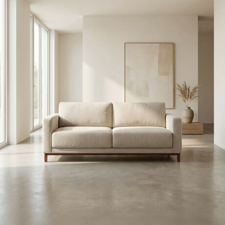 Sofá Barcelo - Tela Microfibra - 3 cuerpos Kruger 02-152 (Beige)