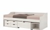 Cama Madera Maciza Con Cajones - 1 plaza - Linea Floro / Funcional Blanco
