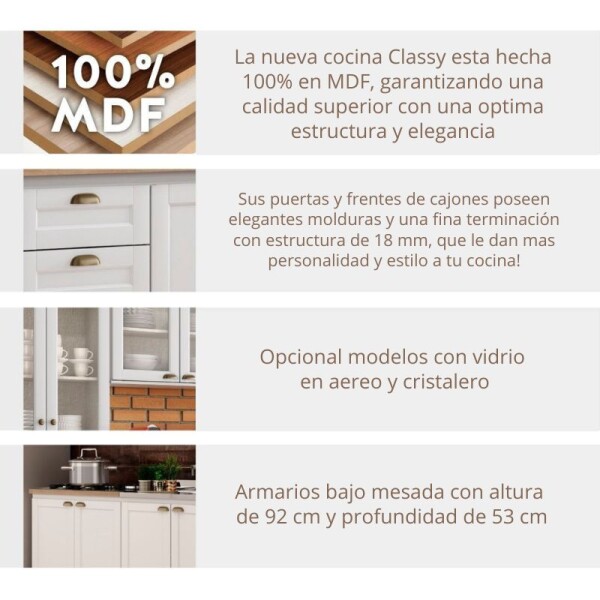 COCINA MODULADA 3.40 MT BLANCA - CLASSY COCINA MODULADA 3.40 MT BLANCA - CLASSY