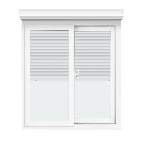 Ventana de PVC Blanco 134 X 120 Con Persiana Corrediza Ventana de PVC Blanco 134 X 120 Con Persiana Corrediza