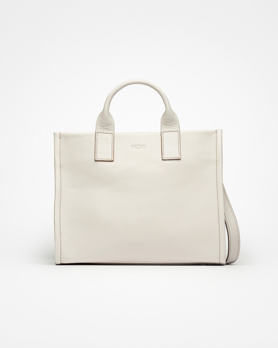 Cartera de mano Capri en cuero arrugado - Blanco 