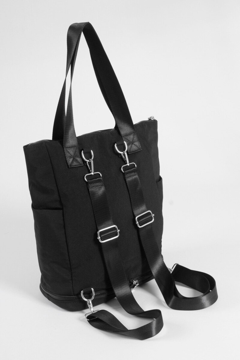 Mochila - shopper con bolsillo removible negro