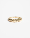 Anillos Chicos Metal Anillo Texturado Bañado En Oro - Dorado