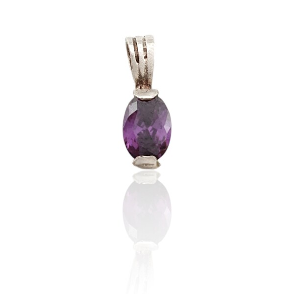 Dije Colgante Oval-Plata 925-Amatista imperial -CP3641 conpiedra