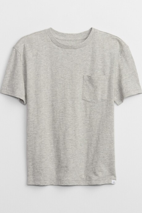Remera Con Bolsillo Niño Light Heather Grey B08