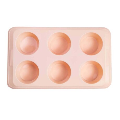 Molde en Silicona para 6 Muffins Cupcakes Antiadherente Salmón