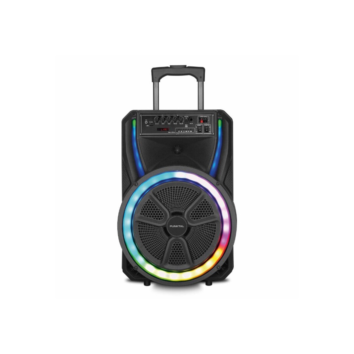 Parlante Activo Bluetooth - Punktal - 15″ 5500W PMPO con Micrófono Negro 