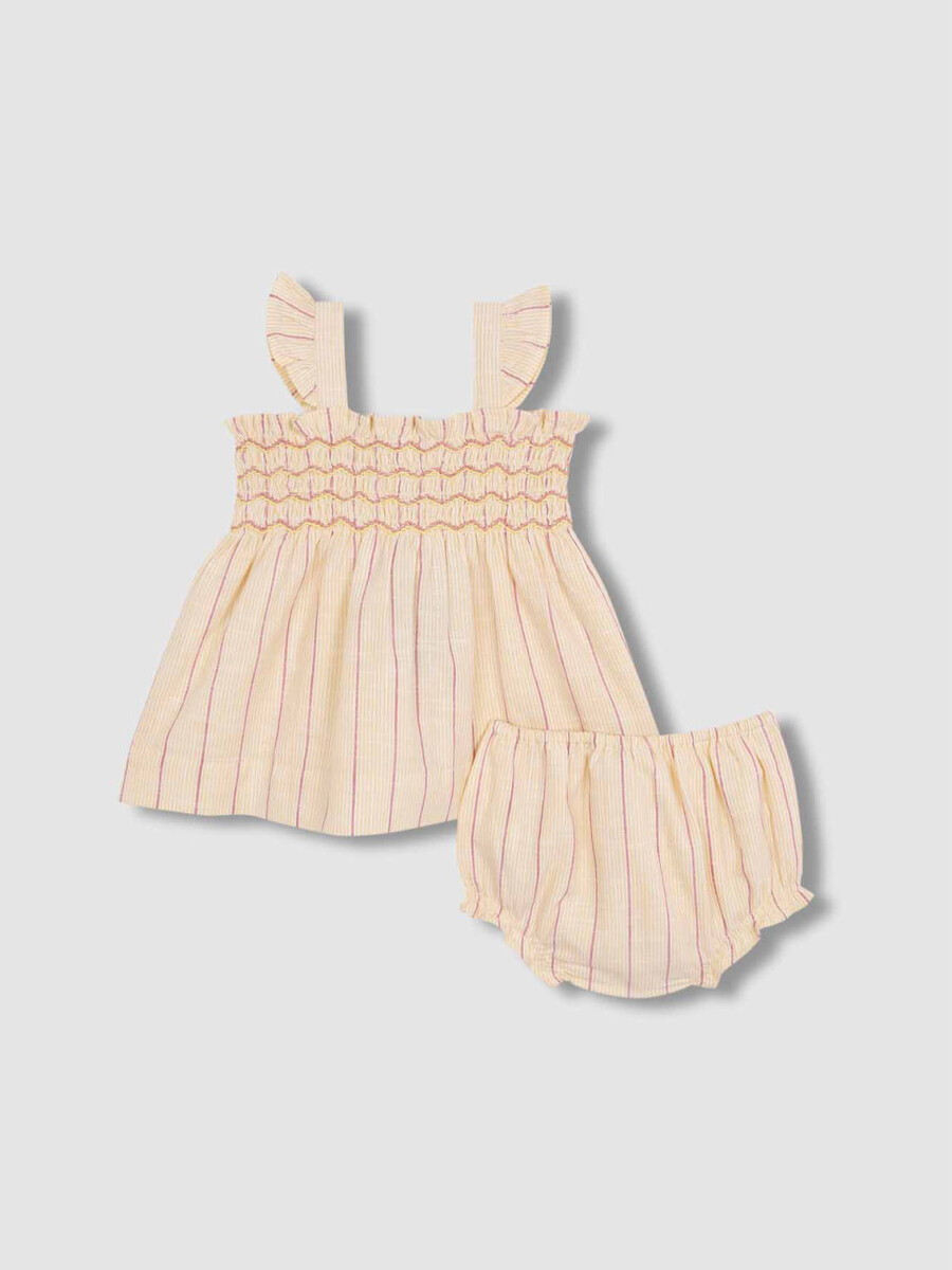 Vestido De Rayas Blanco