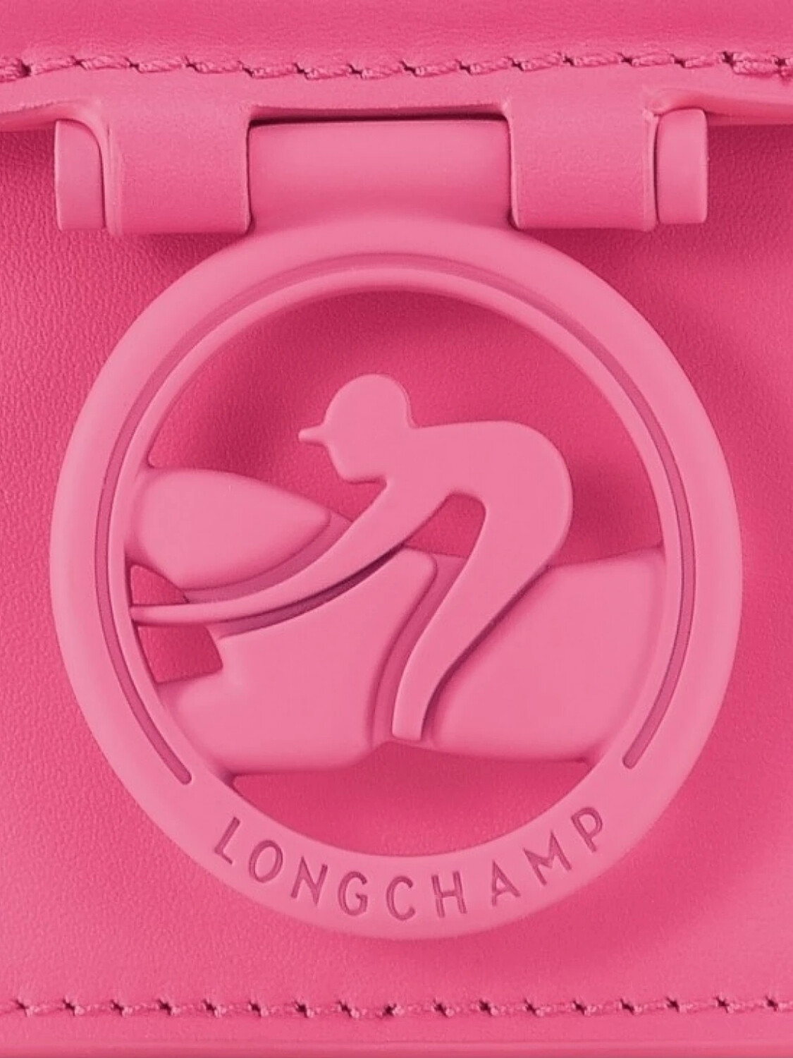 Longchamp -Cartera pequeña de cuero, Box-trot Fucsia