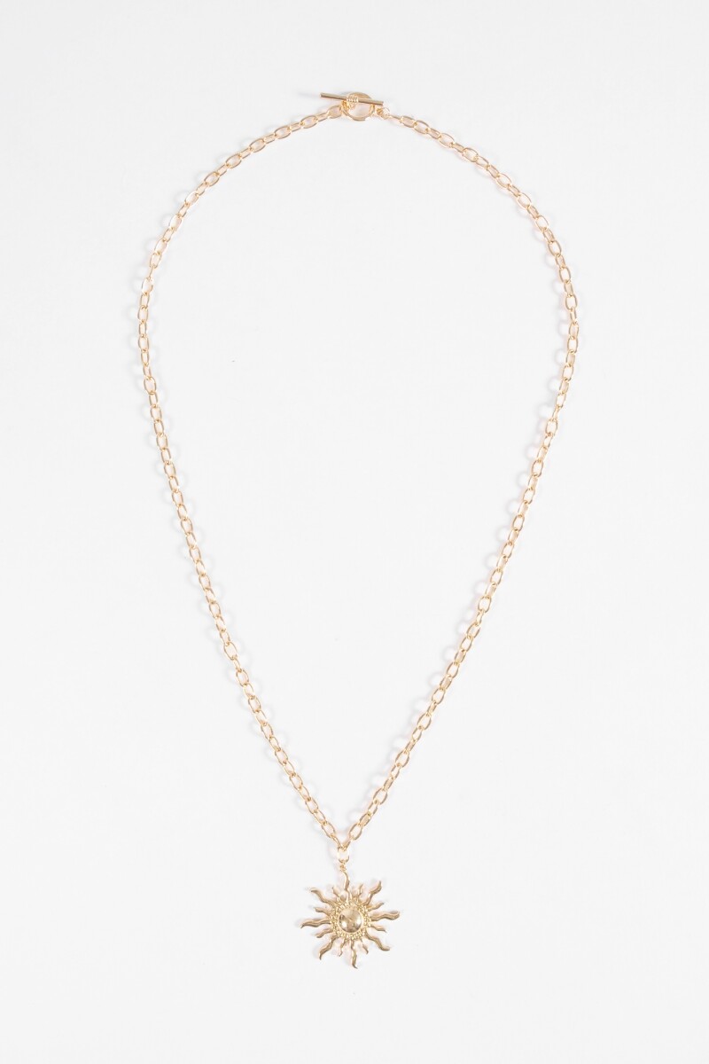 Collar cadena dije sol dorado