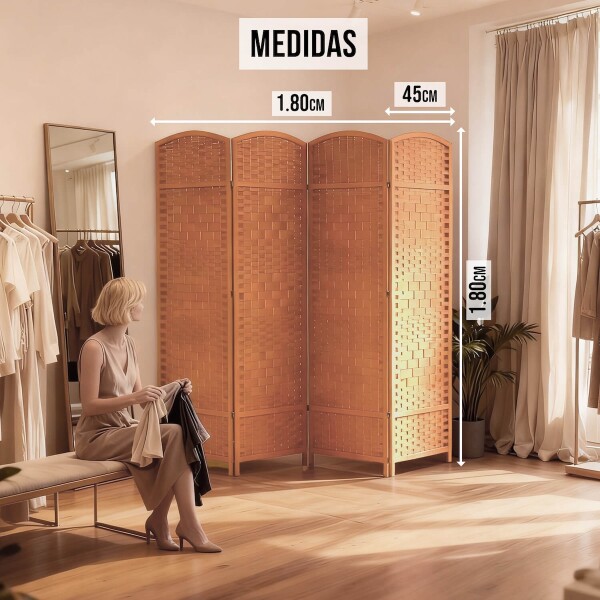 Biombo Divisor Separador Ambientes 4 Paneles Rattan 180m Rattan Imback Color Marron Claro Biombo Divisor Separador Ambientes 4 Paneles Rattan 180m Rattan Imback Color Marron Claro