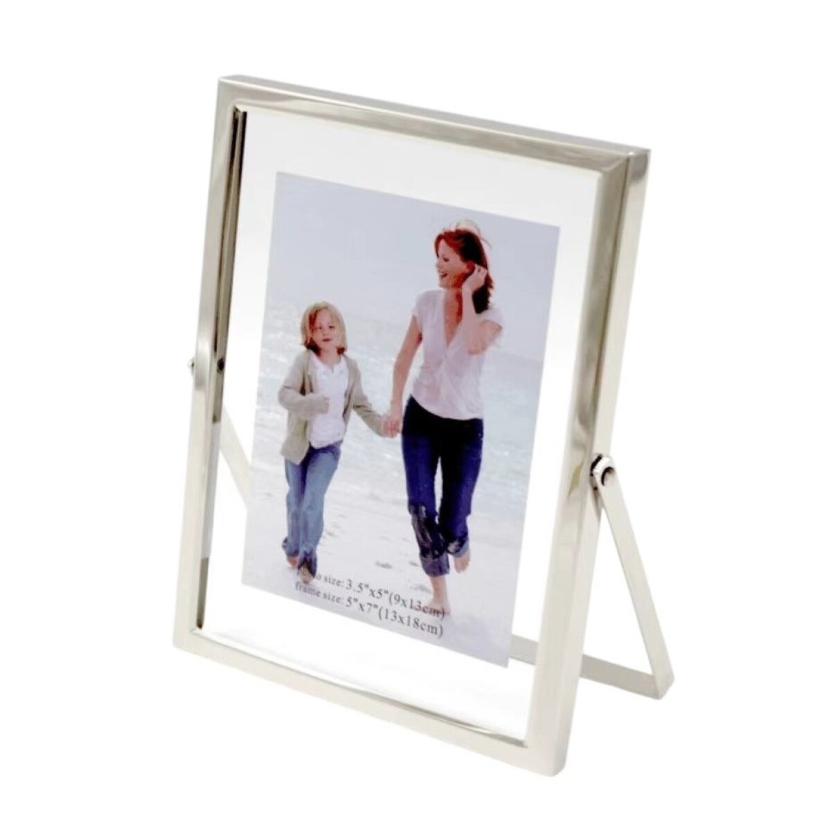 Portarretrato Vidrio/Metal Plateado 10 x 15 cm 