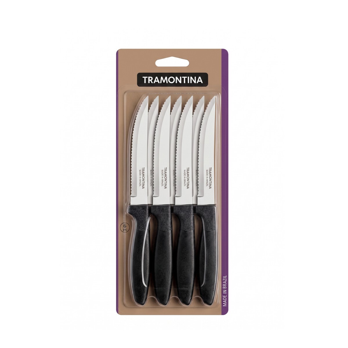 CUCHILLO IPANEMA TRAMONTINA NEGRO X 12 