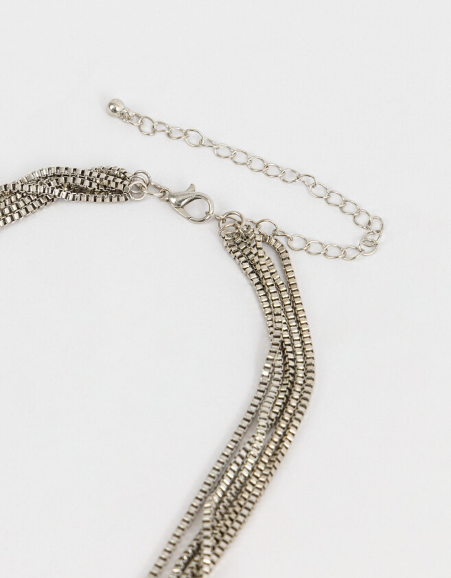Collares Largos Multi Cadenas Collar Largo New Basics - Plateado