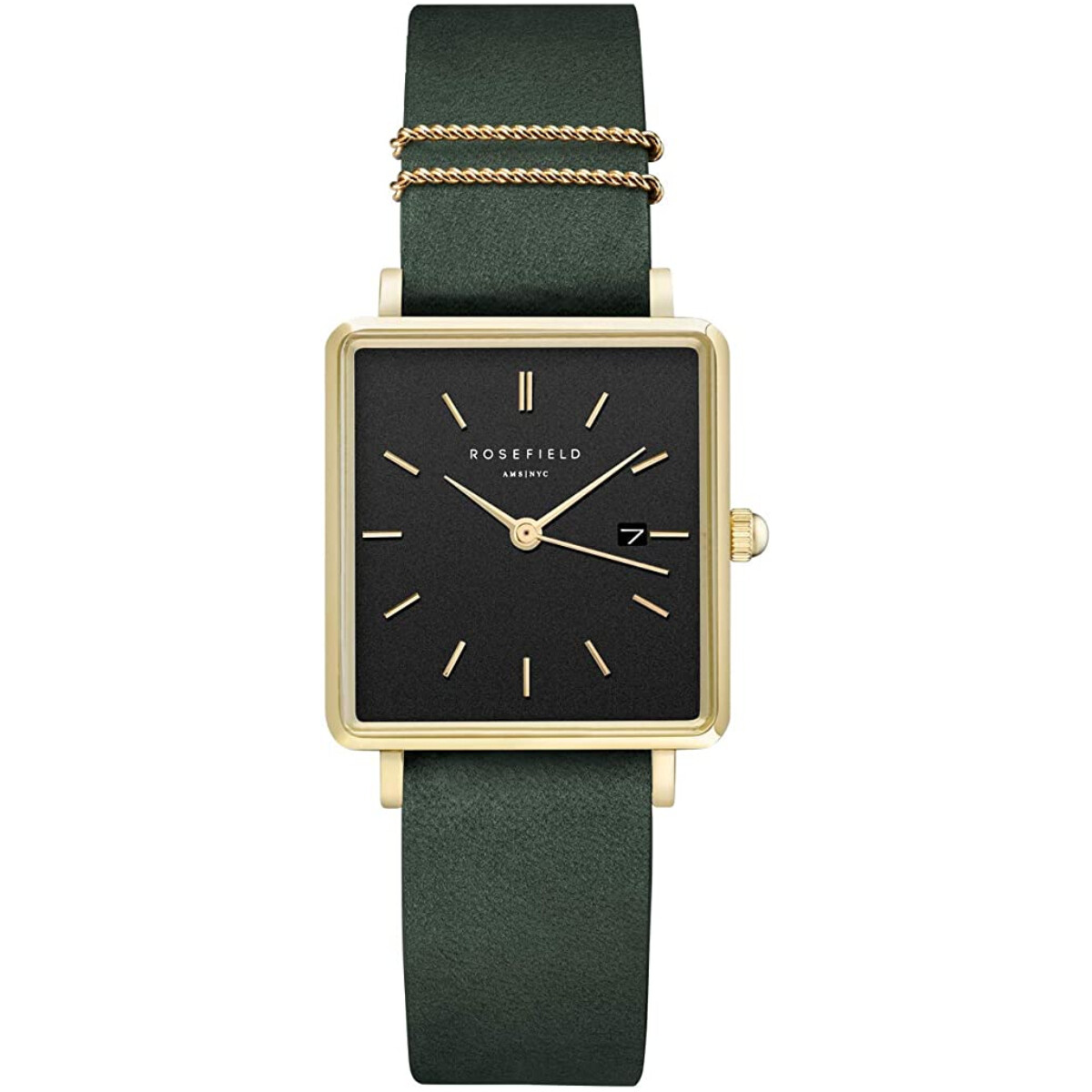 RELOJ ROSEFIELD FASHION CUERO VERDE 