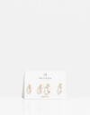 Aros Argollas Set Strass Set De Argollas Con Cubic Zirconia - Dorado