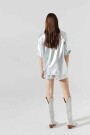 Soho Metallic Linen Shirt Plata