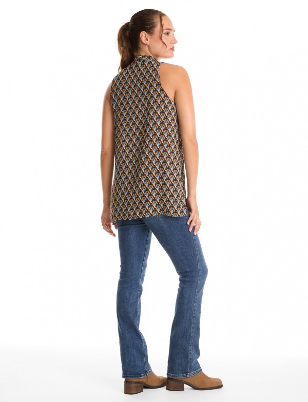 Blusa Retro MULTI/MARRON