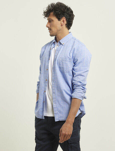 Camisa Harrington Label Azul Melange