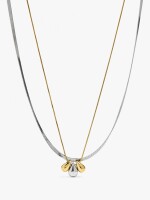 Set De Collares Con Lágrimas - Acero Inoxidable bicolor