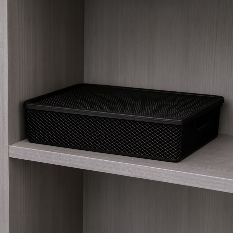 CESTO ORGANIZADOR CON TAPA NEGRO CESTO ORGANIZADOR CON TAPA NEGRO