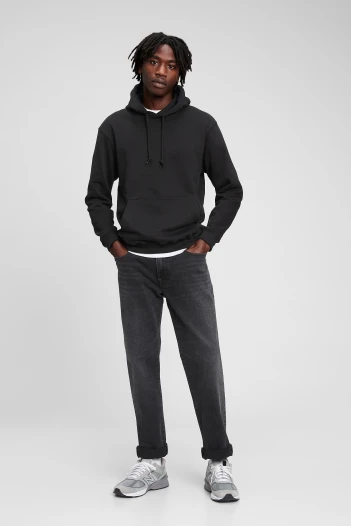 Canguro Con Felpa Hombre True Black