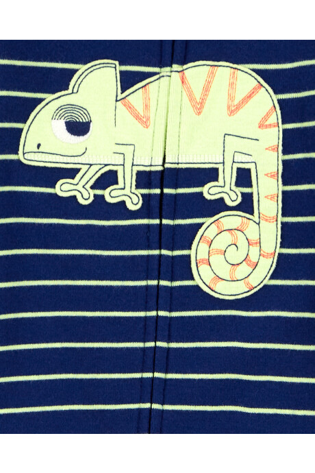 Pijama una pieza de algodón estampa camaleón Sin color