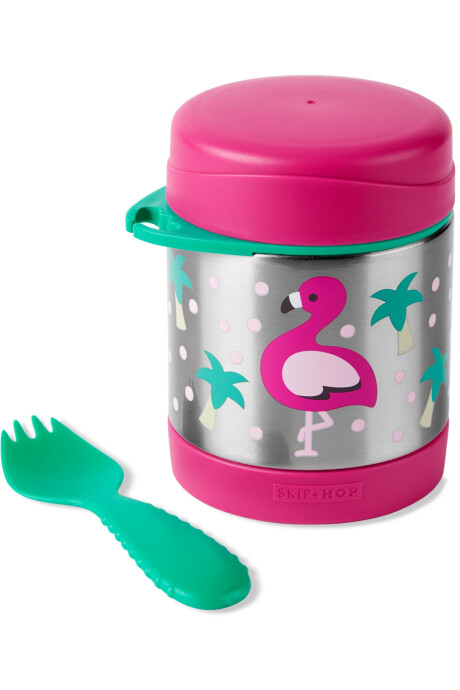 Tupper de acero inoxidable con cubierto, diseño flamenco Sin color