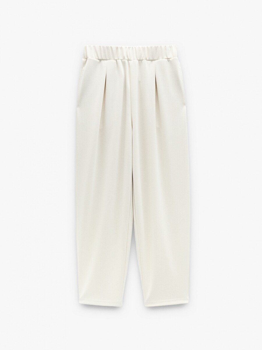 Pantalón Con Cintura Elástica Tacto Suave blanco