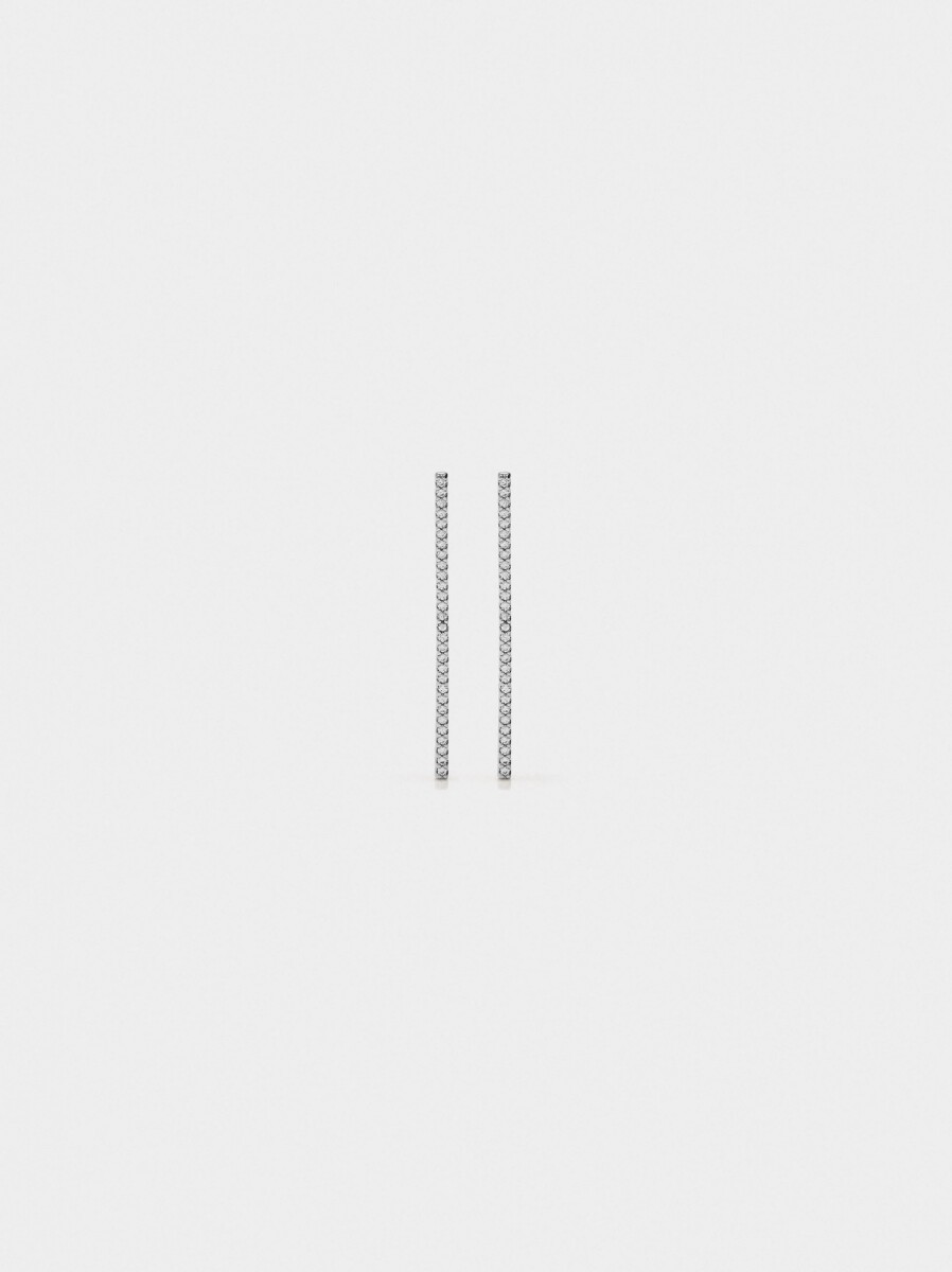 Pendientes De Barra Con Circonitas - plateado 