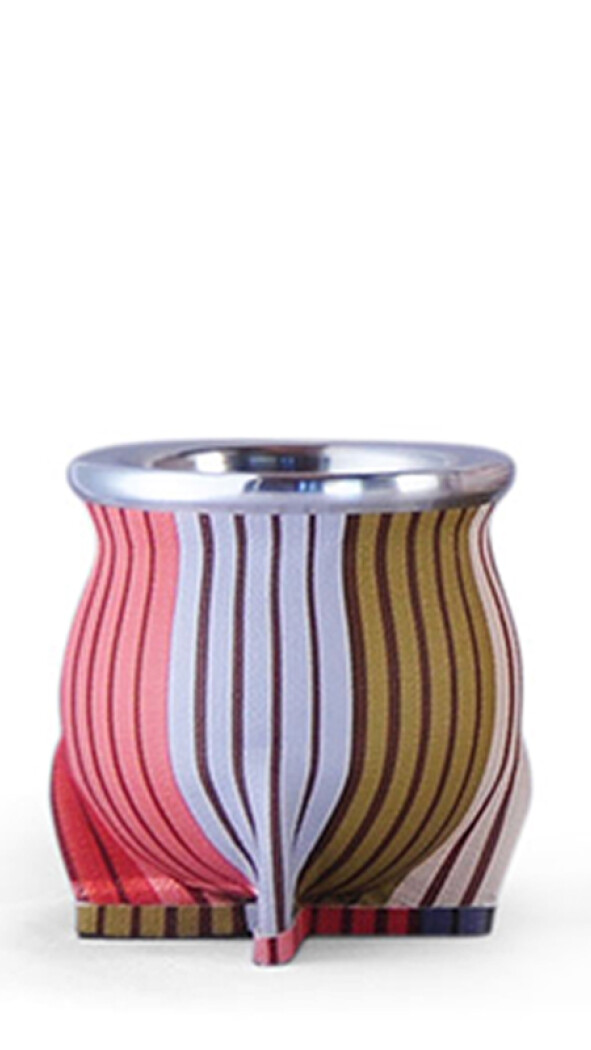 MATE DE CERÁMICA CHICO DELTA RAYADAS PASTEL